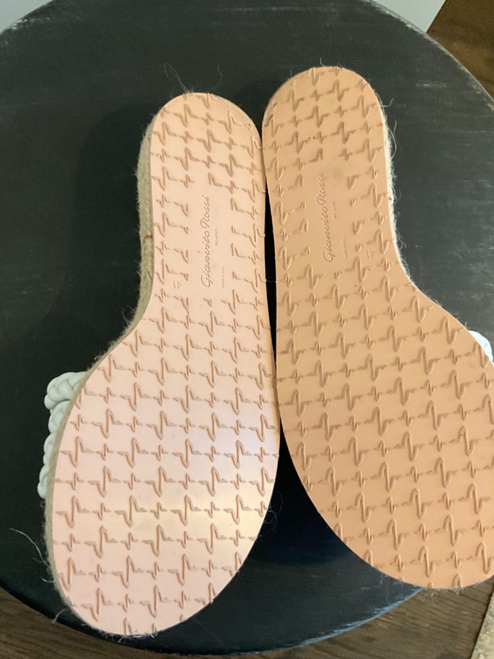Gianvito Rossi White Leather Espadrille Slides - Picture 3 of 6
